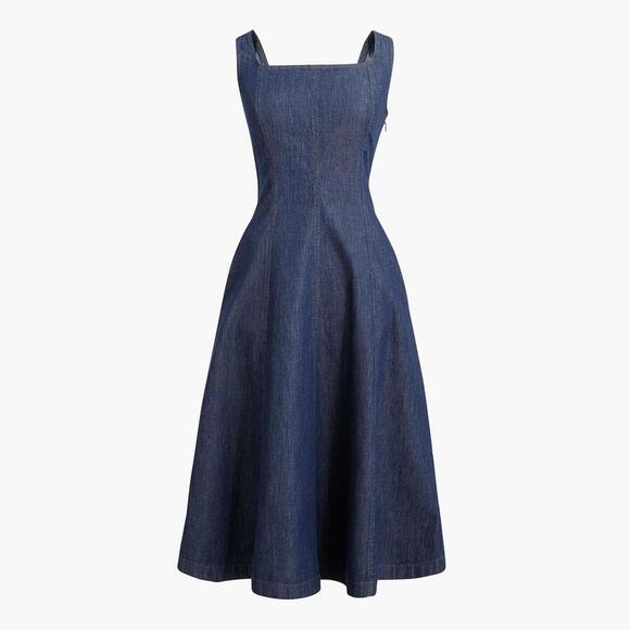 NWT J Crew Factory Chambray Midi Dress - MSRP $138 - Size 12P - Picture 1 of 4